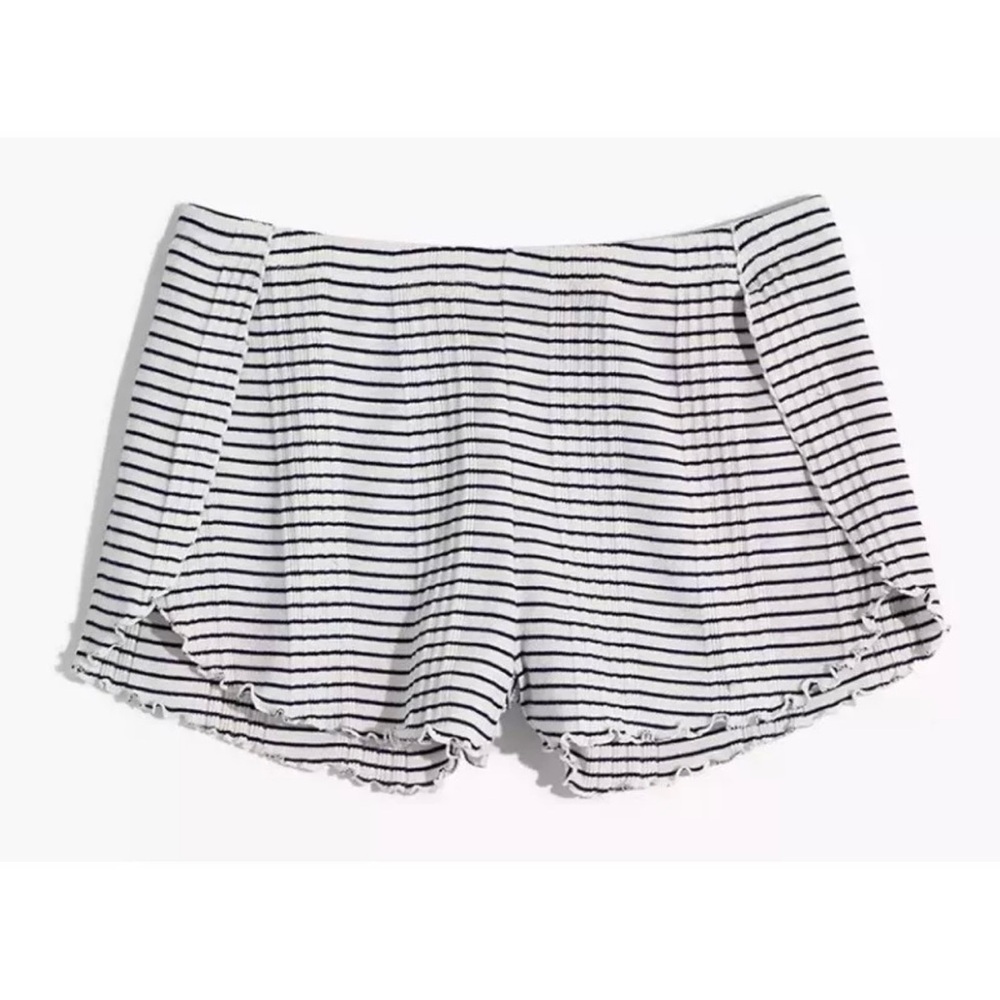 NWOT MADEWELL Ribbed Knit Navy Stripe Pajama Shorts